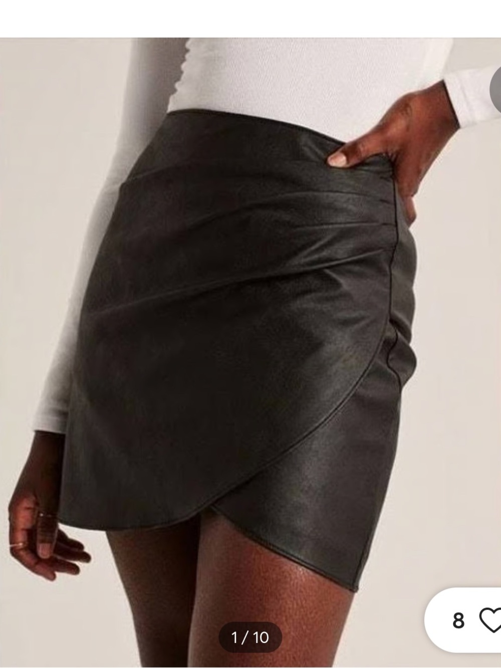 Abercrombie & Fitch Black Faux Leather Tulip Mini Skirt